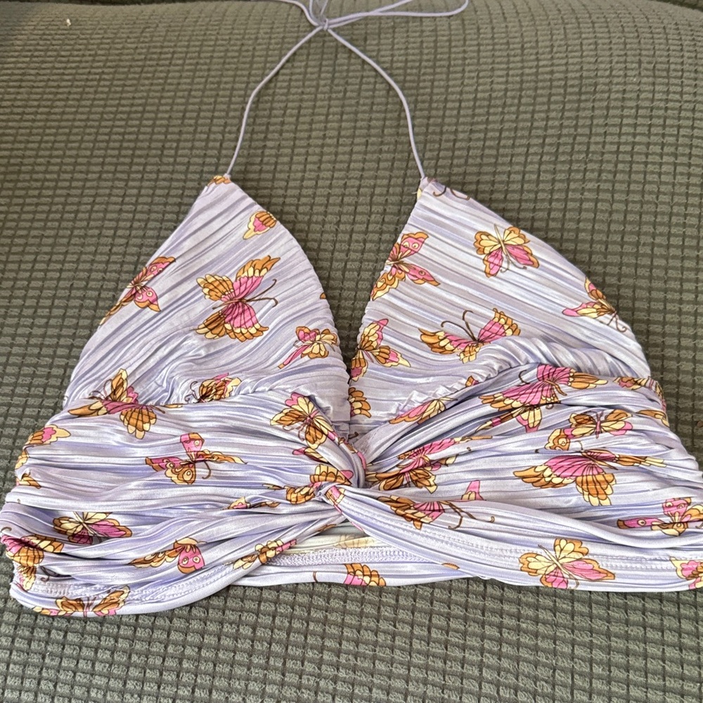 Urban Outfitters Lavender Butterfly Bikini Top